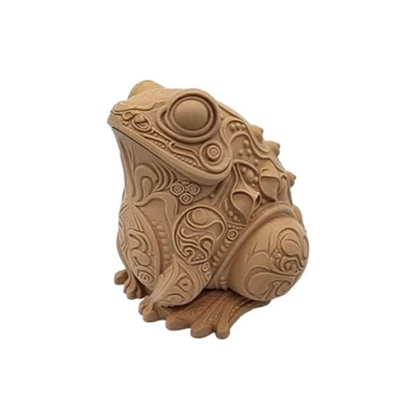 1PC Ornately Carved Toad Sculpture 3D Print