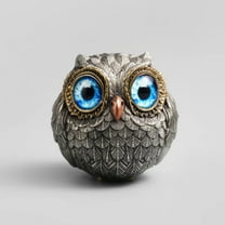 1Pc Small Acrylic Blue Festive Owl Figurine - Home Decor Statue for Shelves, Office, Living Room, and Gifts for Owl Lovers, Home Decor Figurine for Desk Decoration