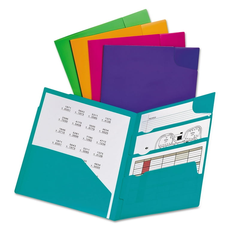 Divide It Up Four-Pocket Poly Folder, 110-Sheet Capacity, 11 x 8.5, Randomly Assorted Colors Divide It Up Four-Pocket Poly Folder, 110-Sheet Capacity, 11 x 8.5, Randomly Assorted Colors