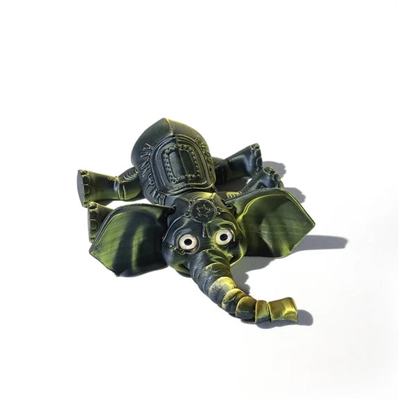 1PC PLA 3D Printed Elephant Model Multi-jointed Movable Elephant Action Figurine Solid Color Articulated Desktop Animal Figurine