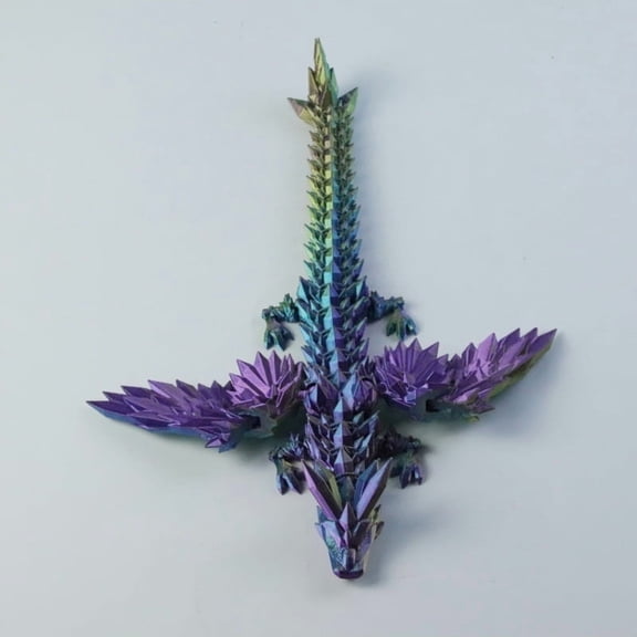 1PC PURPLE 14CM 3D printed dragon figurine, 3D printed crystal dragon gemstone dragon