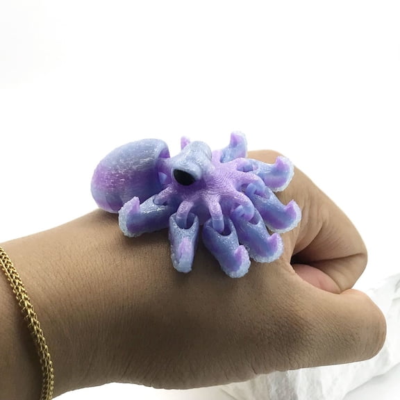 1PC PURPLE 5.5cm 3D printed giant squid animal model with realistic joints, action figure