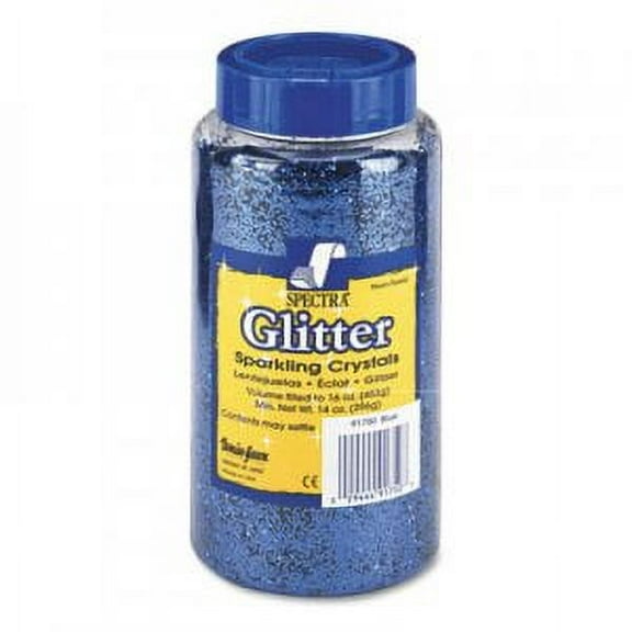 1PC Pacon Spectra Glitter, 0.04 Hexagon Crystals, Blue, 16 oz Shaker-Top Jar