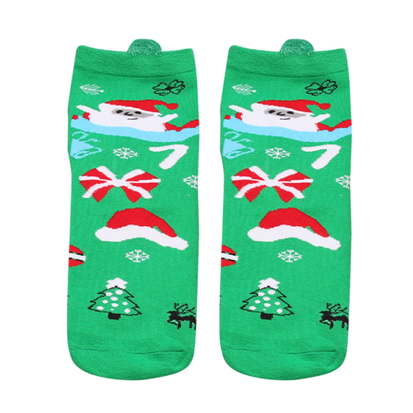 1PC (Pair) Socks Green Polyester Christmas 5 Pairs Womens Fuzzy Fluffy