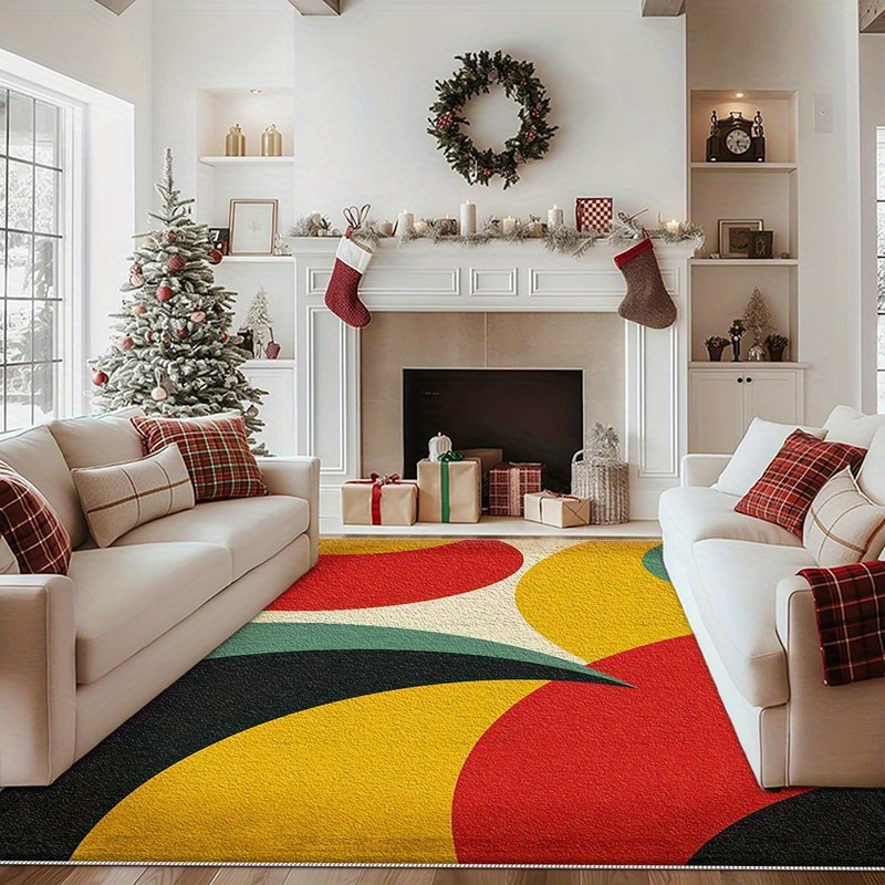 Local Rug 1PC Striped Area Rug Local Rug, Lightweight Washable Easy-to-Care ...