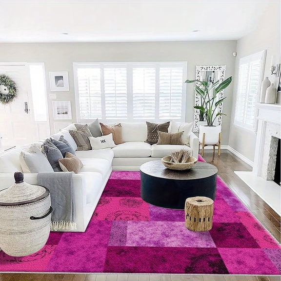 1PC Patchwork Area Rug Local Rug, Lightweight Washable Easy-to-Care Rug Mat Festival Gift, Suitable for Bedroom, Living Room, Dining Room, Office, Balcony, Room Accessones