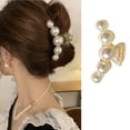 thumbnail image 1 of 1PC Pearls Hair Claw Clips Nonslip Acrylic Hair Clips Large Strong Hold Jaw Hair Clips Barrettes Elegant Hair Accessories for Women Girls Solid Color Hair Clips Hairpins, 1 of 5