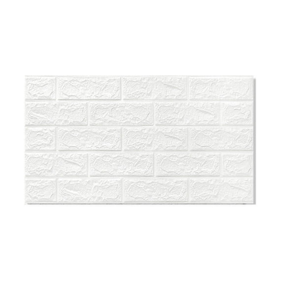 1PC Peel and Stick Tile Wallpaper,Self Adhesive 3D Tile Wall Paper,Anti-collision Simulation Brick Wall Paper Wall Sticker for Bathroom Kitchen Waterproof Home Wall Decor(27.56*15.16in)