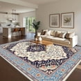 thumbnail image 1 of 1PC Persian Style Regional Carpet Partial Carpet, Lightweight Washable Easy-to-Tidy Carpet Mat Festival Gift, Suitable for Living Room, Bedroom, Dining Room, Office, Balcony, Room Accessones, 1 of 10