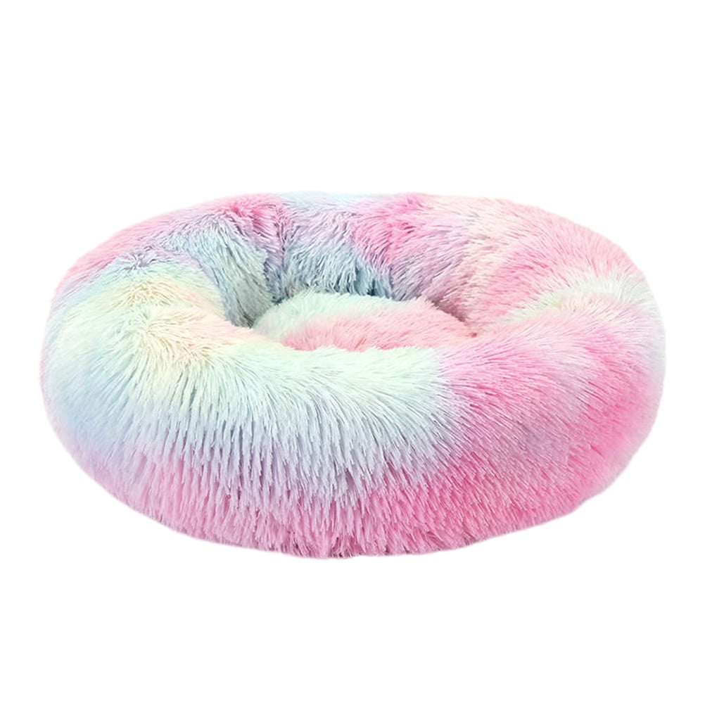 1PC Pet Bed Round Plush Pet Bed Cat Dog Bed Mat Fur Cushion Bed