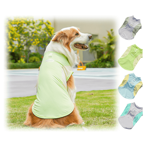 1PC Pet Cooling Vest, Lightweight Breathable Dog Shirt, Sun‑Protective Sleeveless Apparel for Pets, Light Green 5XL