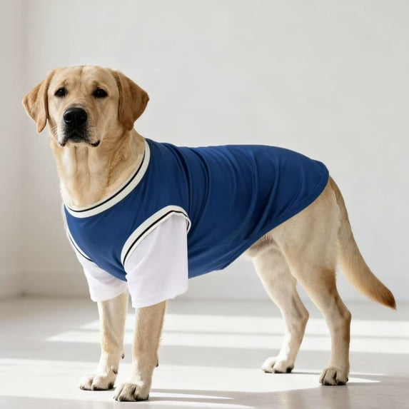 1PC Pet False Two-piece Breathable Mesh Anti-Shedding Dog Outfit Blue XL for Medium & Large Breed Dogs