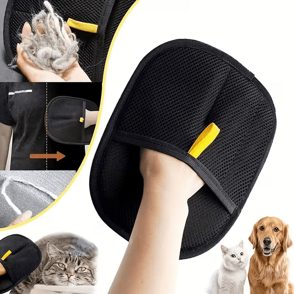 1PC Pet Static Hair Removal Glove - Double-Sided Brush, Lint Remover Tool for Cats & Dogs