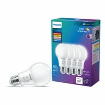 Philips LED 60-Watt Equivalent A19 Selectable White Light Bulb, Frosted, Dimmable, E26 Base (4-Pack)