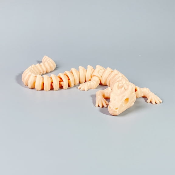 1PC Pink 30CM 3D Printed Skeleton Chinese Dragon Figurine with Joints and Movement, Crystal Dragon Craft