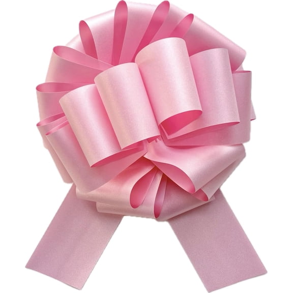 1PC Pink Big Pull Bow for Gift Wrapping, 14 Inch Pastel Glitter Waterproof Large Ribbon Presents, Bike, Baptism, Wreath, Holiday, Anniversary, Wedding, Party & Home Decor (Pink)