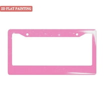 1PC Pink Glitter Star - Effect License Plate Frames with Mounting Hardware 2 Holes 6. 3x12. 2inch(16x31cm)