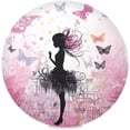 thumbnail image 1 of 1PC Place Mats Fairy and Butterflies Pink Round Placemat Heat-Resistant Placemats Dining Table Mat Circle Shape 15.4" for Kitchen/Dinner/Party/Restaurant Home Decor Gifts, 1 of 7