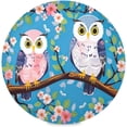 thumbnail image 1 of 1PC Place Mats Owls on Floral Branch Round Placemat Heat-Resistant Placemats Dining Table Mat Circle Shape 15.4" for Kitchen/Dinner/Party/Restaurant Home Decor Gifts, 1 of 7