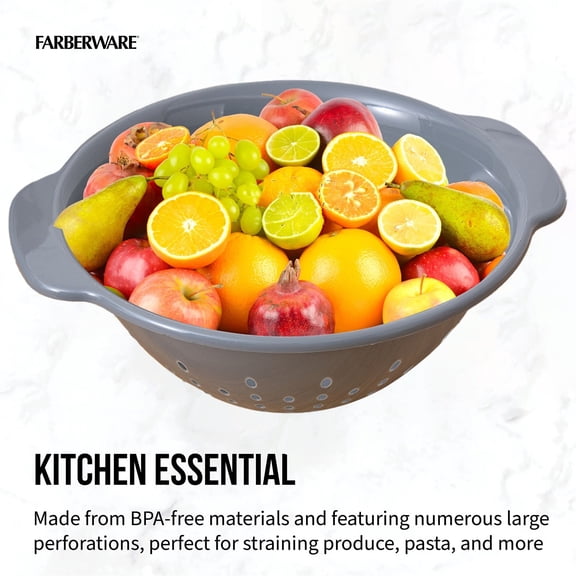 1PC Plastic Colander Bowl with Handle - Small Food Strainer for Kitchen Vegetables, Pastas, Fruit - Dishwasher Safe