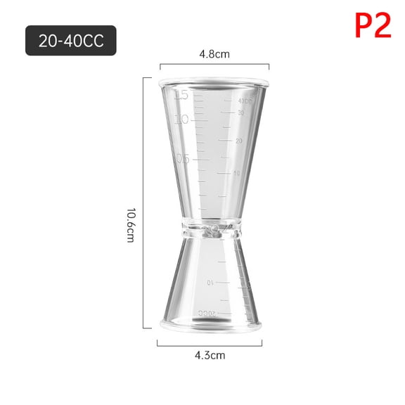 1PC Plastic Double-ended Measuring Cup Glasses Ounce Martini Plastic Cocktail Cupss Shaker Bartending Bartender Double-head