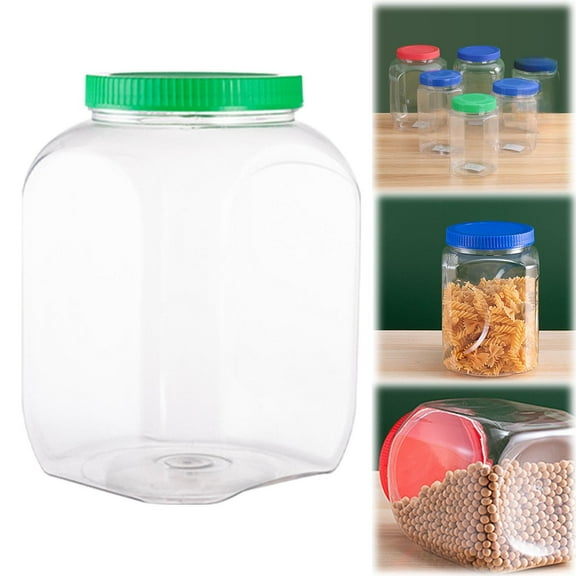 1PC Plastic Jars with Lids, Clear Storage Containers, Stackable, Reusable & Durable Container Jar for Spices, Sweets, Crafts, Dog Treats