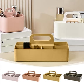 1PC Portable Caddy with Handle,Desktop Storage Basket, Thickened Compartment Organizer Green Portable Storage Box, for Makeup, Cleaning, Art Craft, Stationery(Large size-Random color)