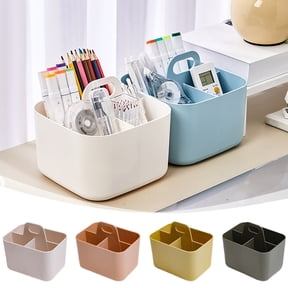 1PC Portable Caddy with Handle,Desktop Storage Basket, Thickened Compartment Organizer Green Portable Storage Box, for Makeup, Cleaning, Art Craft, Stationery(Small size-Random color)