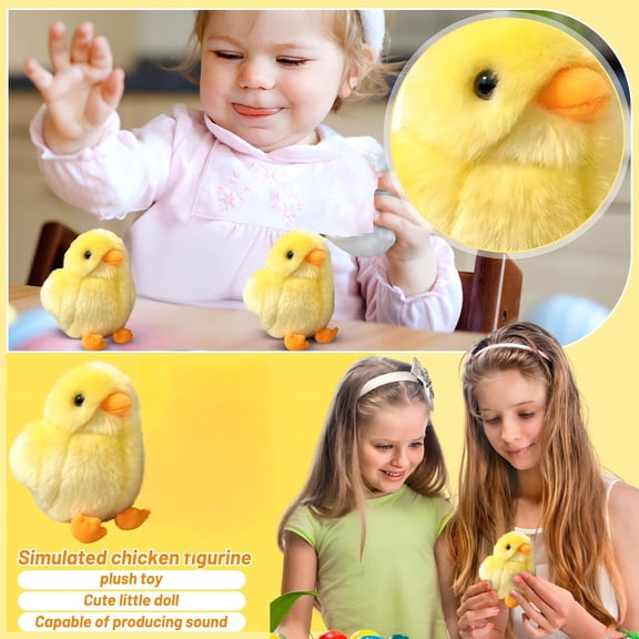 1PC Plush Chicken Toy, Cute Simulation Chick Stuffed Animal, Soft Huggable Plushie for Kids, Home Decor, Gift