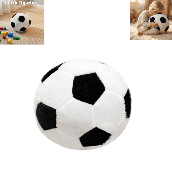 1PC Plush Soccer Ball Toy, 15cm Realistic Soccer‑Shaped Stuffed Plush Figure, Home Tabletop Decor Ornament, Birthday Gift for Kids and Classmates