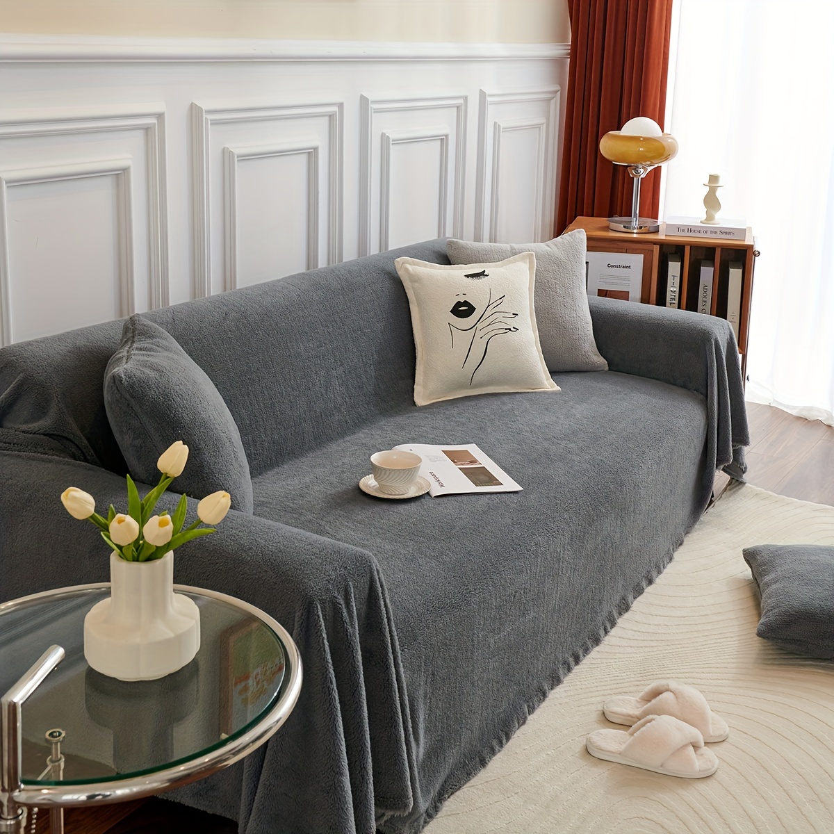 1PC Plush Sofa Cover Blanket Sofa Slipcover Couch Cover Blanket Sofa