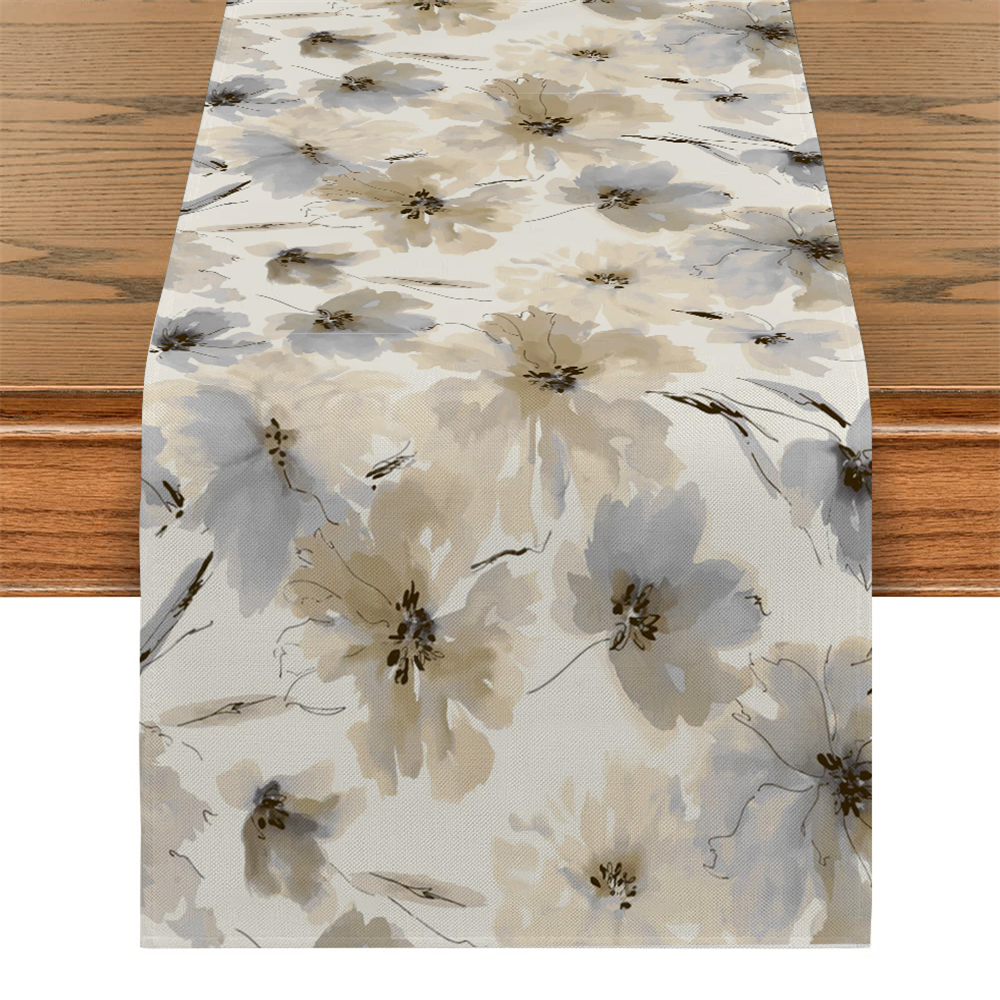 1PC Polyester Rectangle Table Runners Floral Pattern Table Runner Table