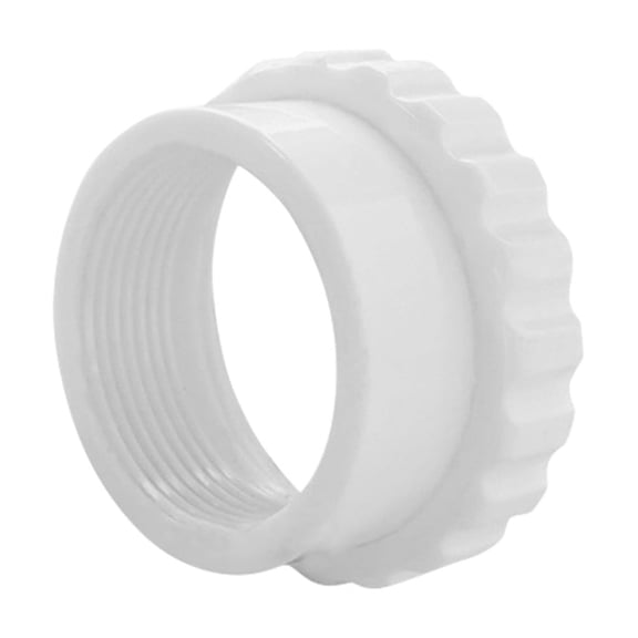 1PC Pool Fountain Adapter Nut, 1.5" to 2.2" Female Thread Connector, Replacement Fitting for Above Ground & Inground Pool Waterfall Sprinkler, White PVC