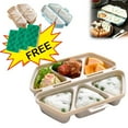 thumbnail image 1 of 1PC Portable 6-Slot Onigiri Mold, Triangle Rice Ball Maker for Sushi Musubi, Seaweed Rice Balls, Home DIY Bento, Younger Lunch, Quick Form, Easy to Clean, Multifunctional Mold, AKLJWH, F, 1 of 8