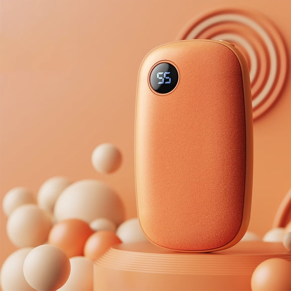 1PC Portable Hand Warmer with LED Display, Fast Heating USB Rechargeable Plush Handwarmer, Long-Lasting Battery, Compact Design for Outdoor Adventures, Ideal Christmas Gift