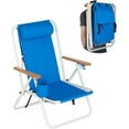 thumbnail image 1 of 1PC Portable High Strength Folding Beach Chair with Adjustable Headrest for Sand Camping Lawn Concert Travel Festival, 1 of 7