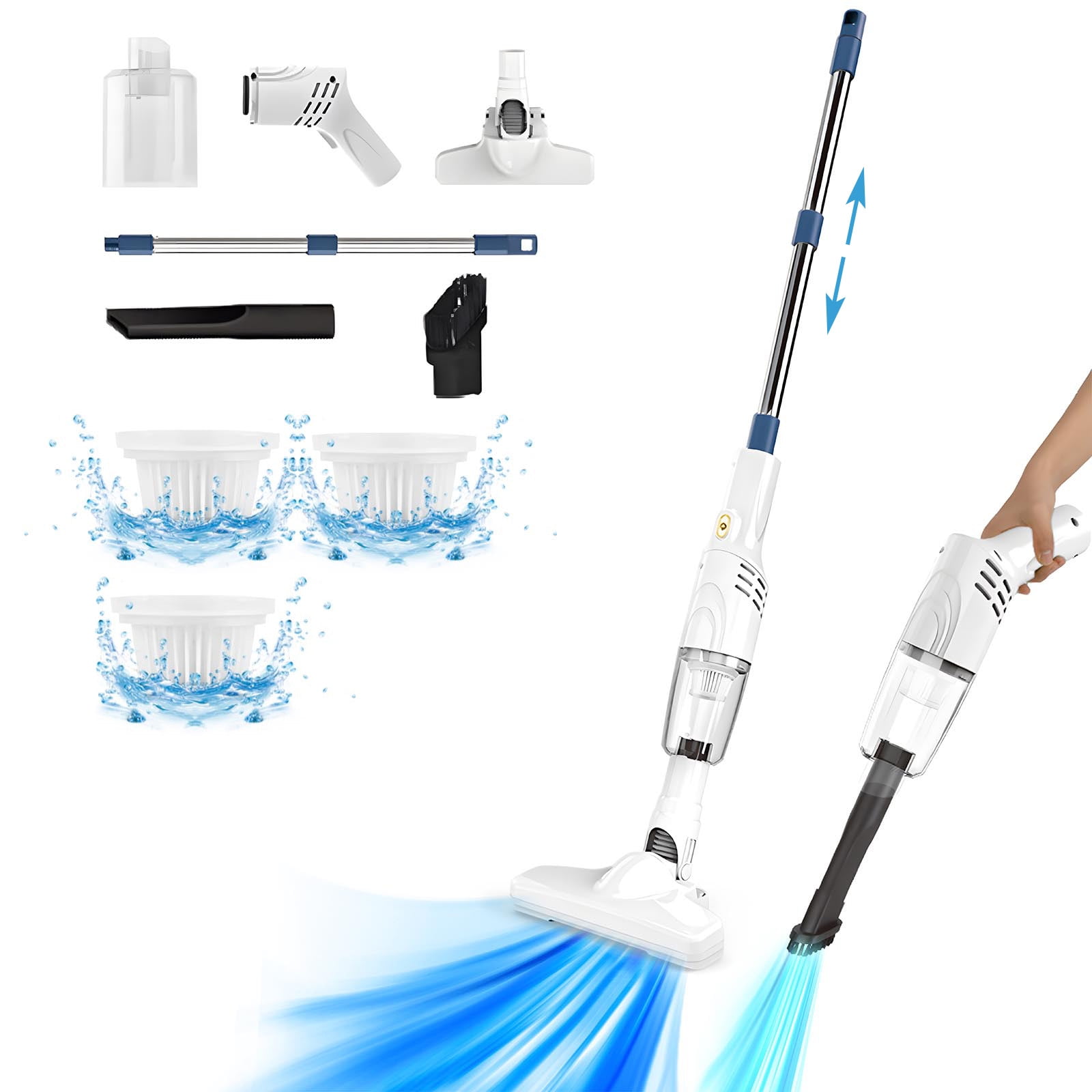 1PC Powerful Cordless Vacuum Cleaner, Stick Vacuum Cleaner with 30 Mins Long Runtime, Vacuum Cleaners for Home, Lightweight Vacuum Cleaner for Carpet and Hardwood Floor Pet Hair