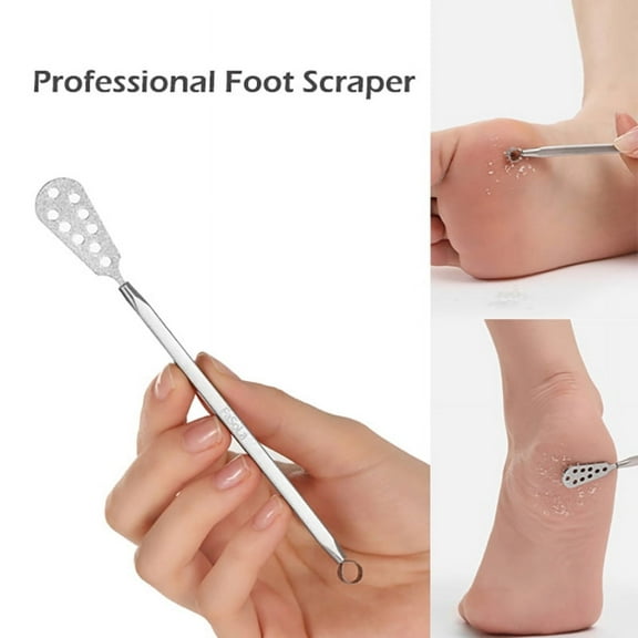 1PC Professional Foot Scraper Stainless Steel Foot Care Pedicure Scraper Portable Exfoliating Tool