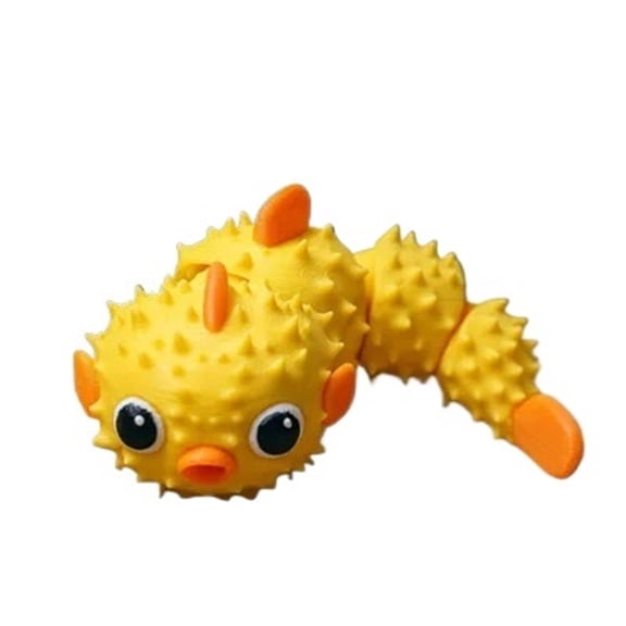 1PC Pufferfish with movable joints-cute decompression 3D printed ornament