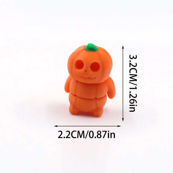 1PC Pumpkin man 3.2CM 3D Printed Colored Animal Model Figurines Making