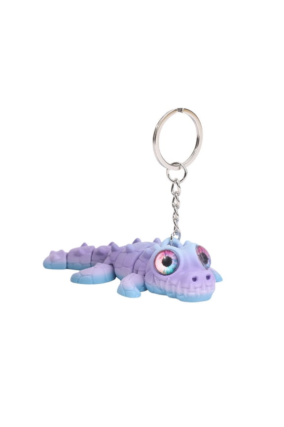 1PC Purple Blue Gradual 10CM 3d Printed Small Crocodile Keychains, Schoolbags, Small Pendants, Gifts, Small Ornaments, Accessories, Creative Plastic Handicrafts