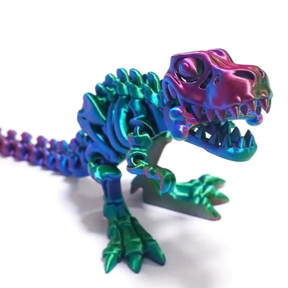 1PC Purple green 22cm 3D printed dinosaur with fully articulated joints allowing for free movement