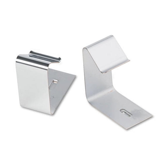 1PC Quartet Flexible Metal Cubicle Hangers, For 1.5\" to 2.5\" Thick Partition Walls, Silver, 2/Set
