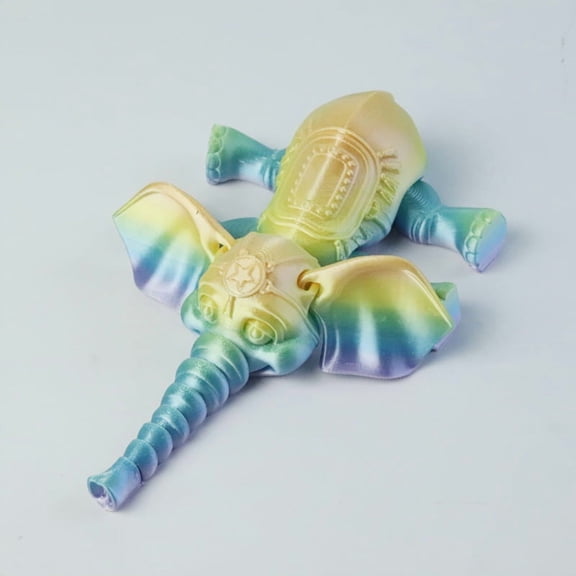 1PC RAINDOW 16CM 3D printed elephant animal, African elephant jointed movable figure