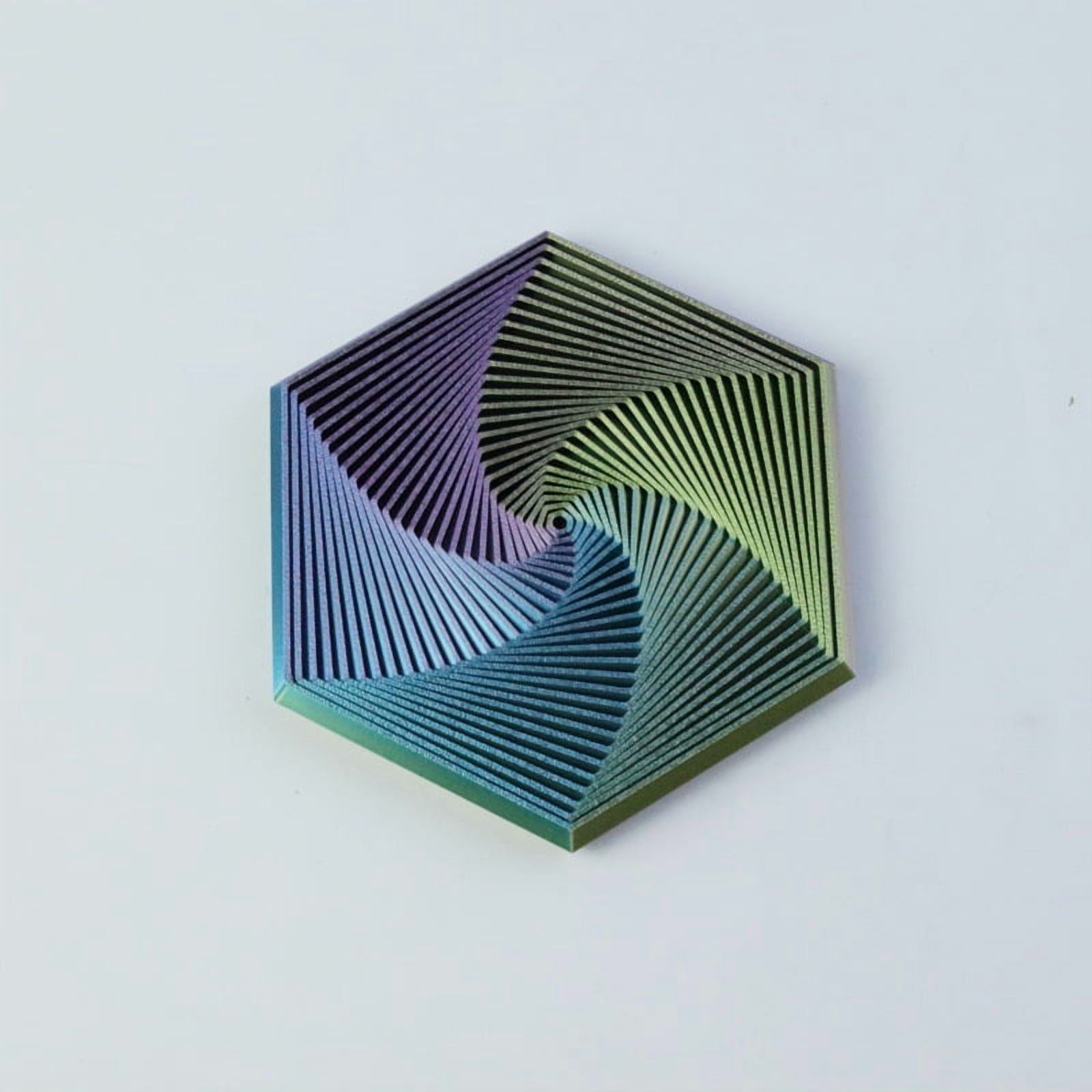 1PC RAINDOW 8CM 3D printed hexagonal decompression artifact, Fractal Fidget Hexagon creative trendy