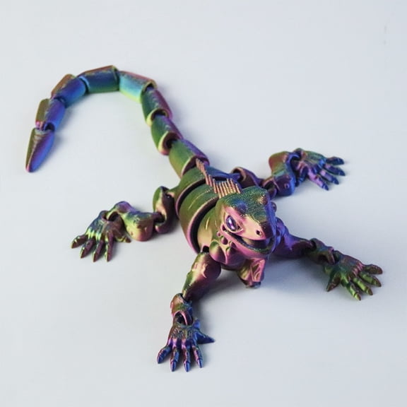 1PC RAINDOW 9.5CM 3D Printed Gecko Simulation Fully Articulated Figurine with Articulated Joints