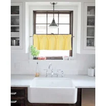 1PC ROD POCKET SOLID LINED FOAM BACKING BLACKOUT WINDOW CURTAIN PANEL TREATMENT DRAPE SMOOTH TOUCH ( YELLOW ,RS9 VALANCE 38" X 18" )