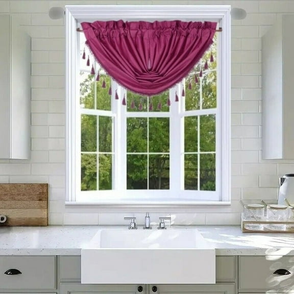 1PC ROD POCKET SOLID LINED FOAM BAKCING BLACKOUT WINDOW CURTAIN PANEL TREATMENT DRAPE SMOOTH TOUCH ( HOT PINK, RS8 VALANCE 48" X 38" )