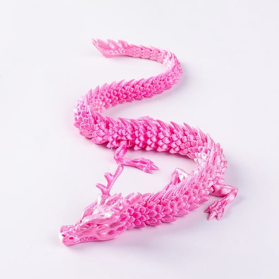 1PC ROSE PINK 45cm 3D Printed Dragon Figurines, Crafts, Creative Handmade Figurines, Gifts, Multi-purpose Chinese Dragon