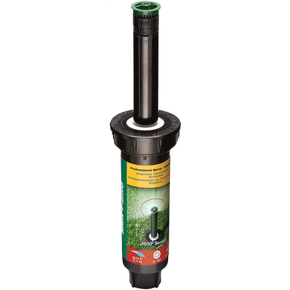 1PC Rain Bird Rain Bird 1804AP8 Adjustable Pop-Up Sprinkler, Black